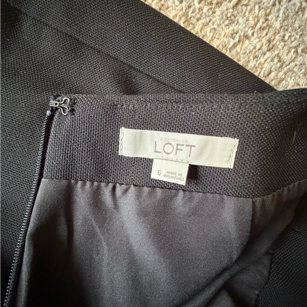 LOFT Black Midi Skirt